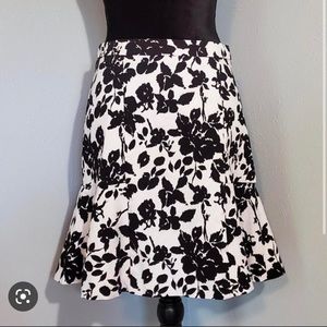 Black and white floral skirt